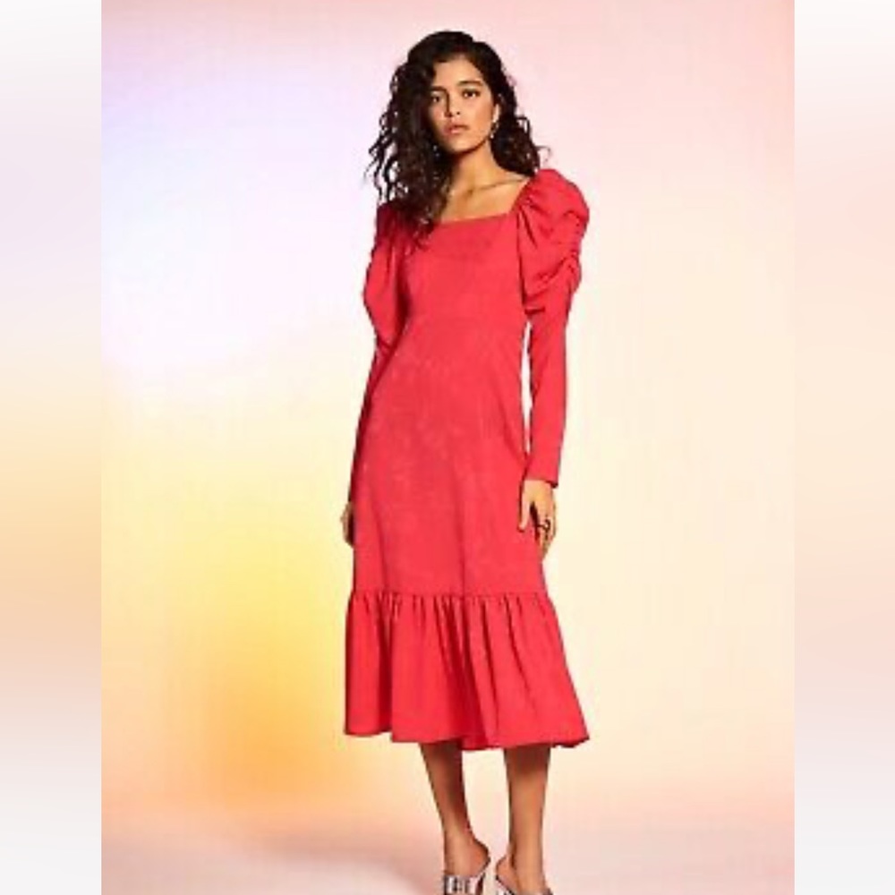 Urban Outfitters Cras Lisecras Puff Sleeve Dress